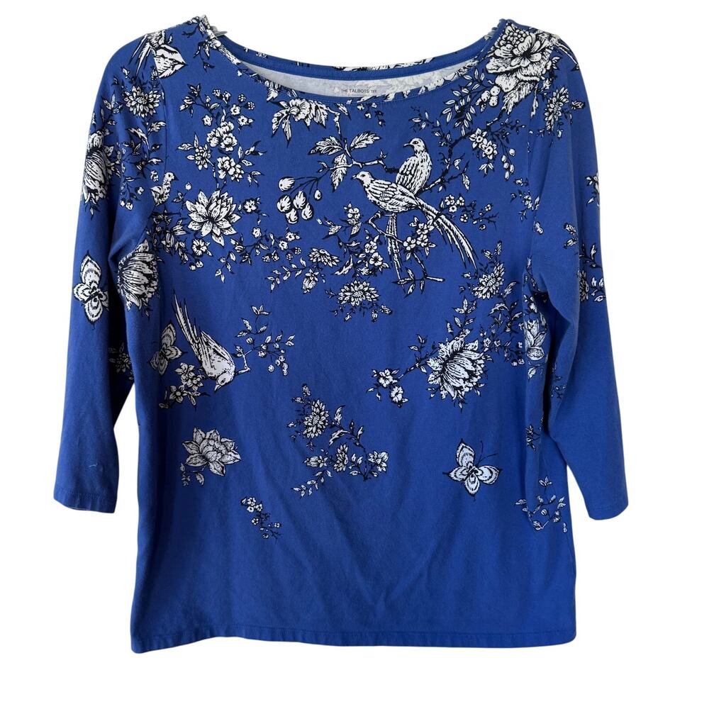 Copied - Talbots Tee Size 1X blue birds T-Top